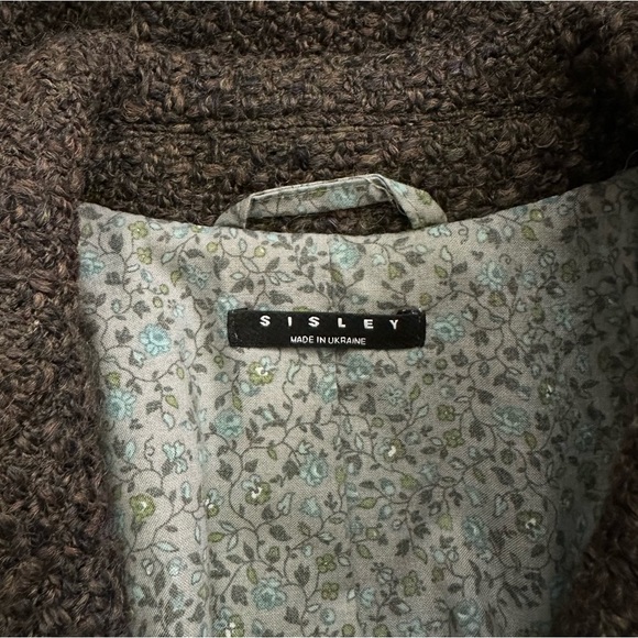 Sisley Long tailored tweed single breasted coat - Picture 4 of 12